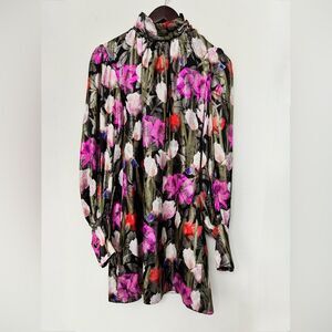 BORGO DE NOR Lima Metallic Silk Mini Dress Size 2